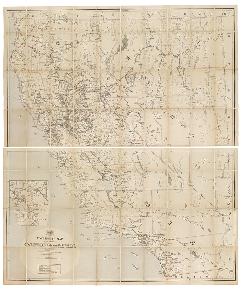 (UNITED STATES.) Nicholson, W. L.; topographer; et al. Collection of Post Route Maps encompassing the contiguous US